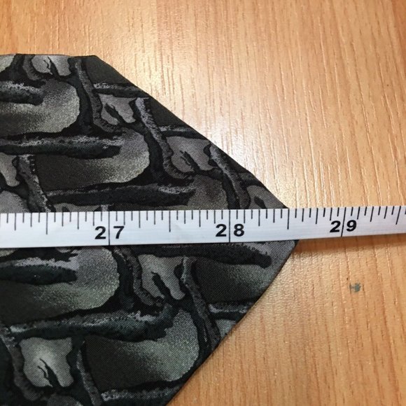 J. Garcia Stonehenge Ltd Gray Black Abstract Silk Handmade Tie Grateful Dead EUC - Picture 3 of 6